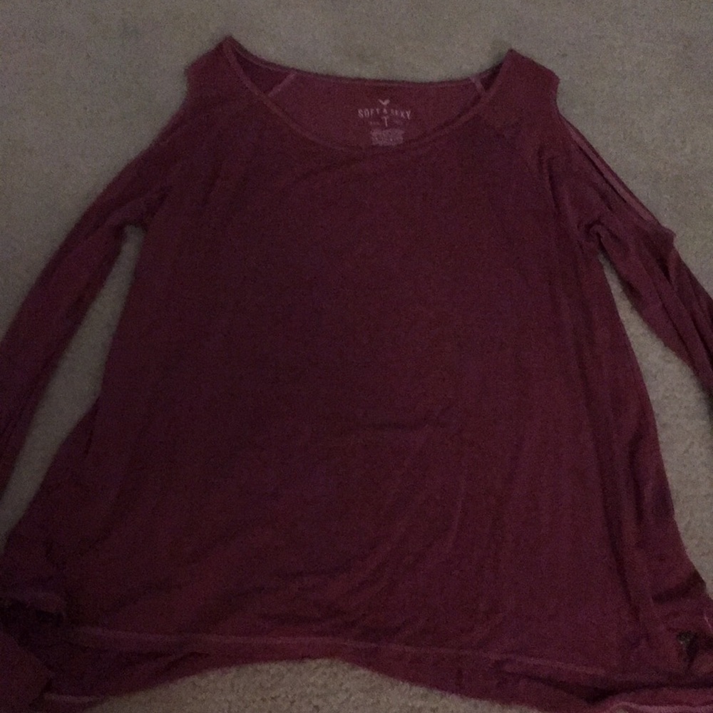 Pink Long sleeve shoulder cut